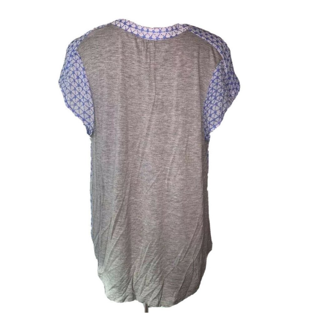 Collective Concepts Blouse Blue Gray Geometric XL - Picture 3 of 7
